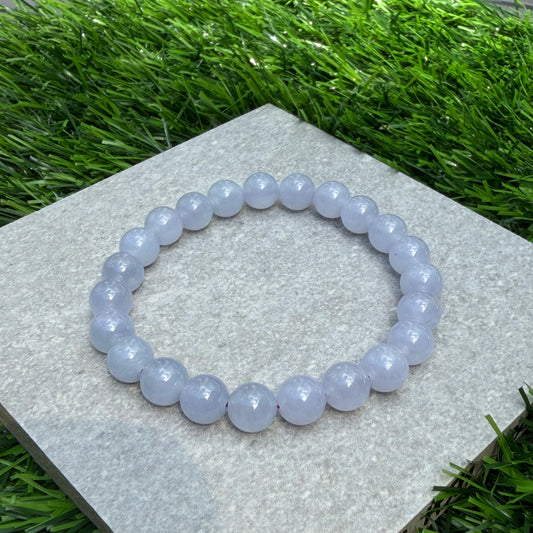 JBD2411 Princess comes in Spring | Icy Lavender Jadeite Beads Bracelet