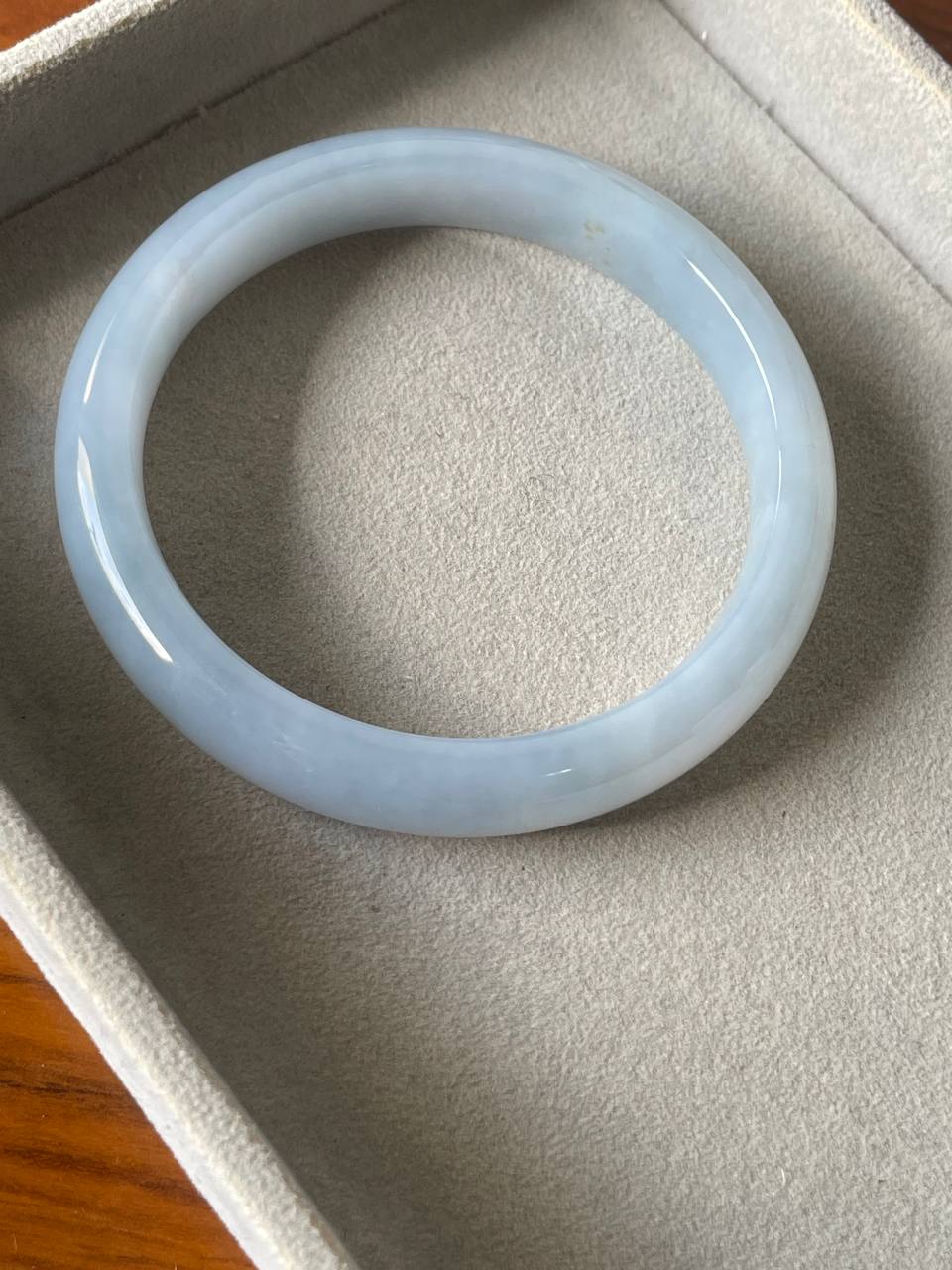 JBG25002 Stars in the Sea | Blue Jadeite Jade Bangle with Specs of Yellow Jadeite