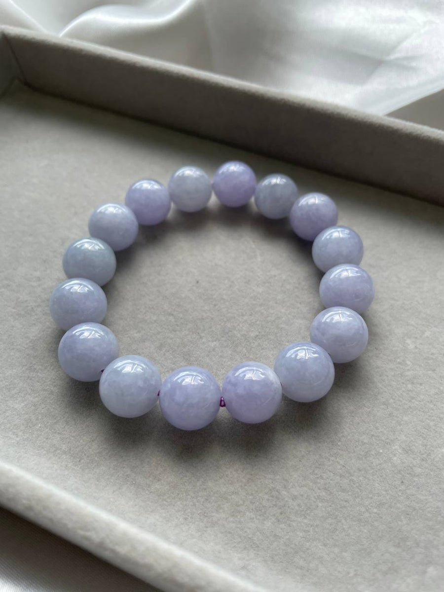 Lavender hot sale jade beads