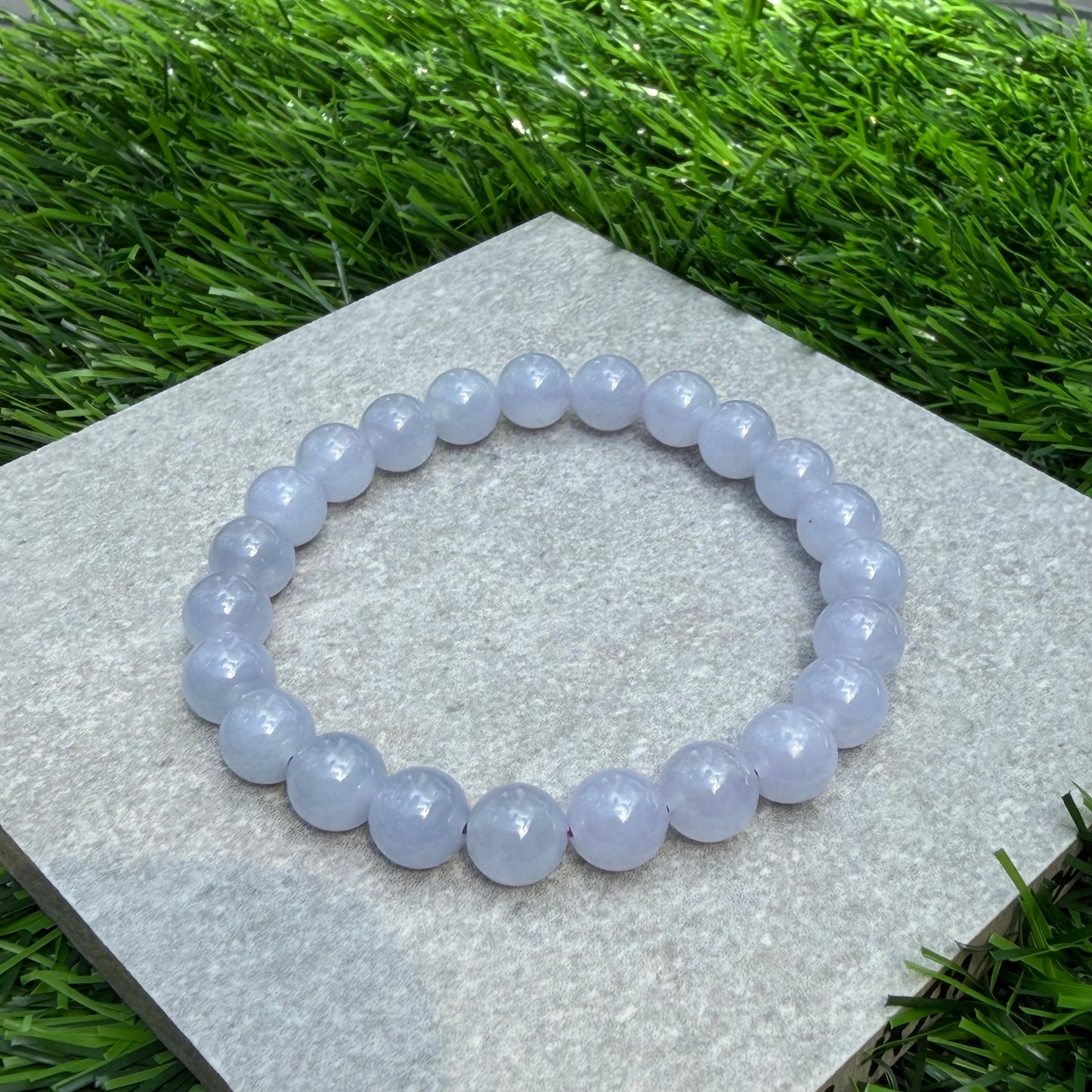 JBD2411 Princess comes in Spring | Icy Lavender Jadeite Beads Bracelet