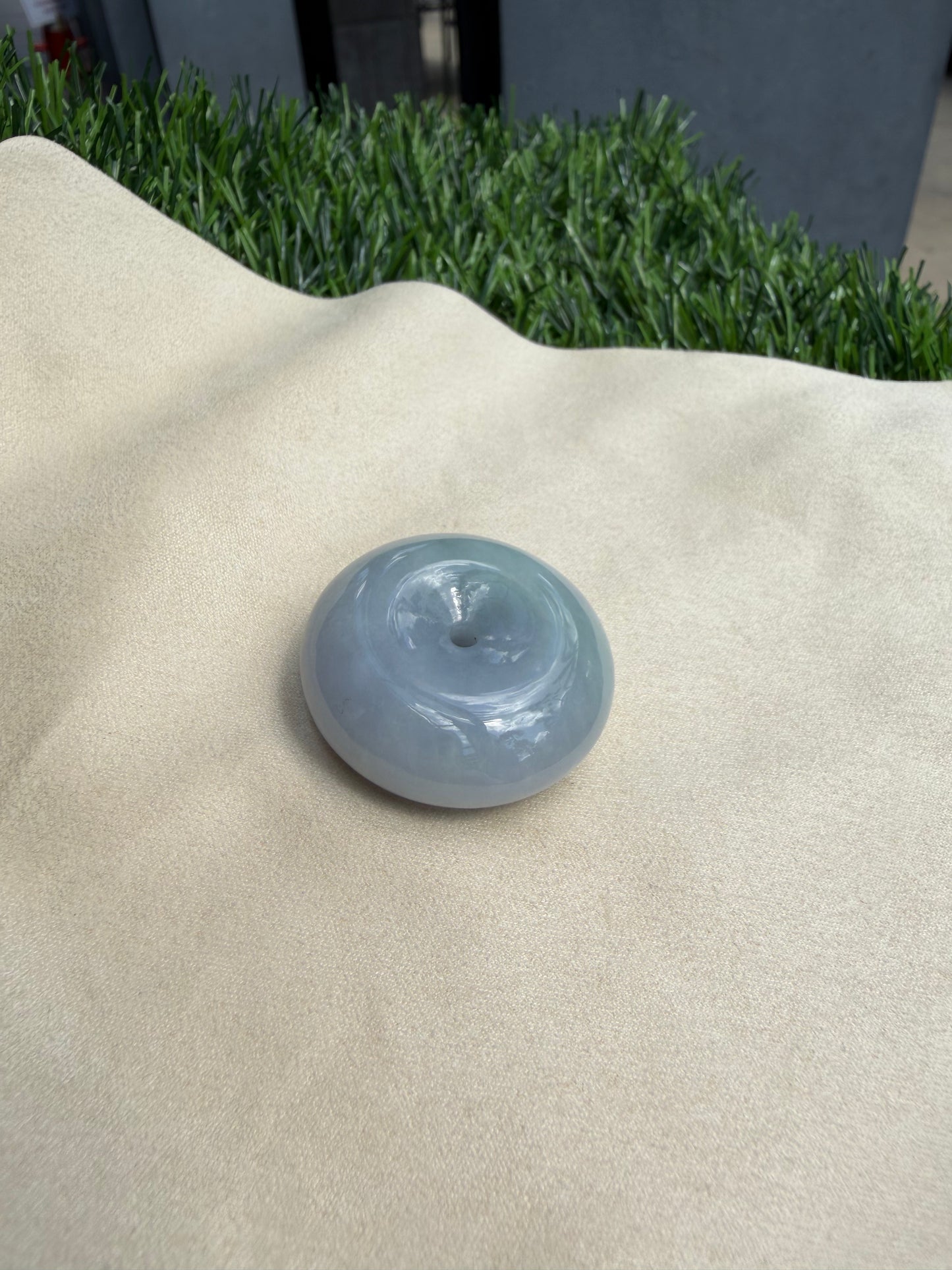 JPA224015 The Mist from Spring | Bluish Lavender and Green Jadeite Donut