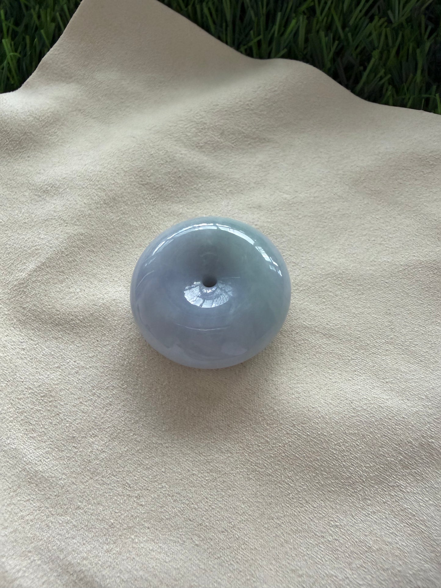 JPA224015 The Mist from Spring | Bluish Lavender and Green Jadeite Donut