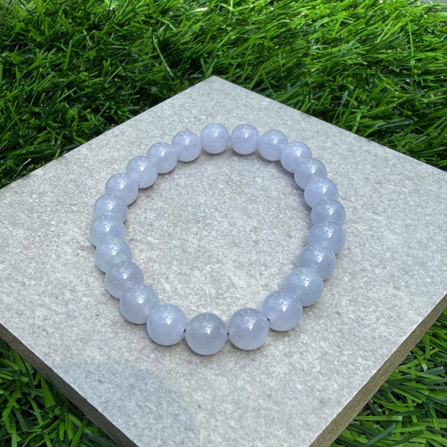 JBD2411 Princess comes in Spring | Icy Lavender Jadeite Beads Bracelet