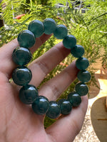 JBD230008 Frozen Lake | Icy Guatemalan Grade A Blue Jadeite Beads Bracelet