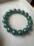 JBD230008 Frozen Lake | Icy Guatemalan Grade A Blue Jadeite Beads Bracelet