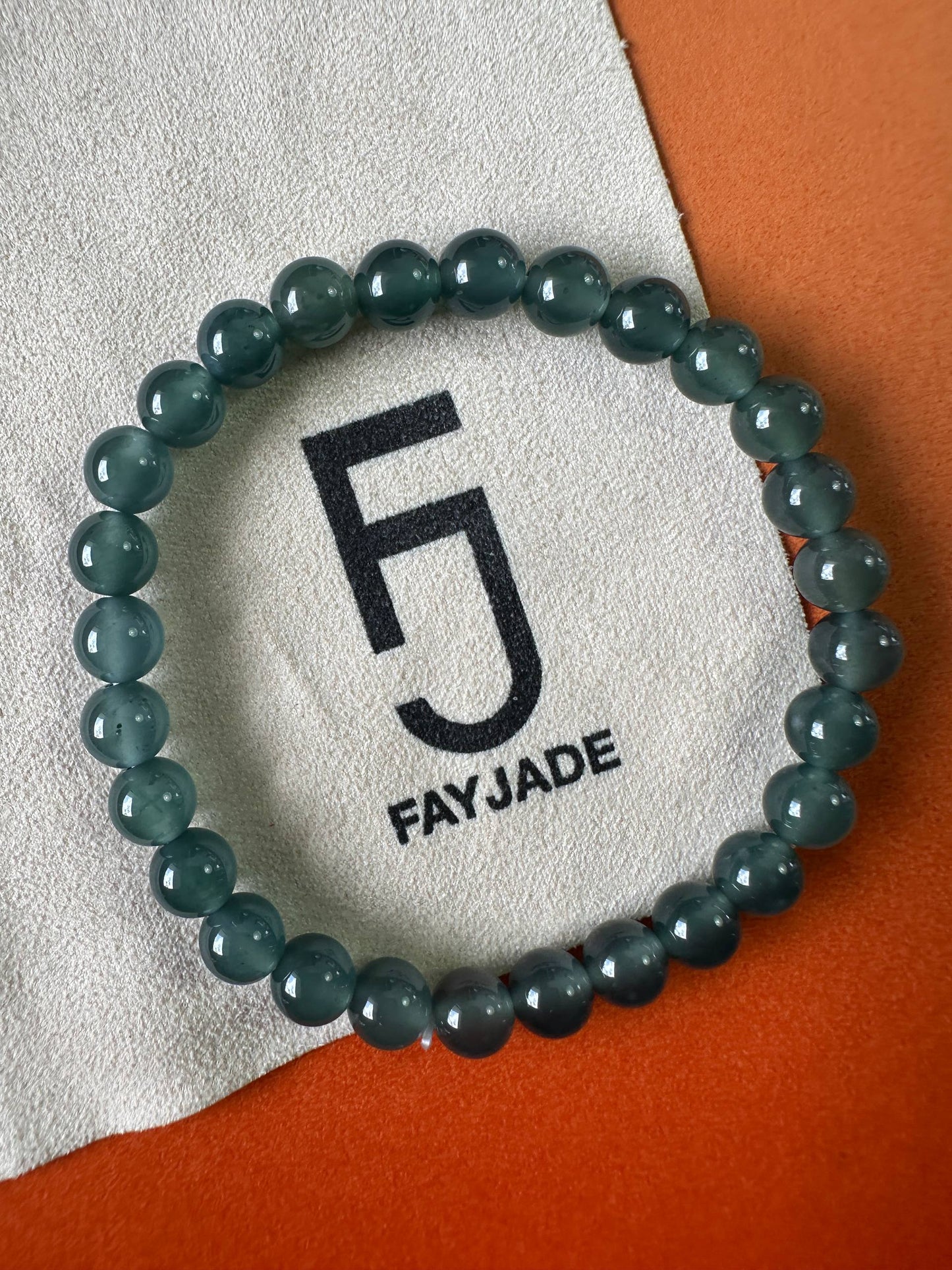 JBD2407 Reflection | Guatemalan Deep Blue Jadeite Jade Beads Bracelet