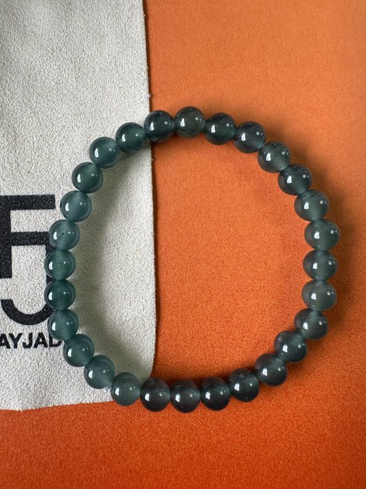 JBD2407 Reflection | Guatemalan Deep Blue Jadeite Jade Beads Bracelet