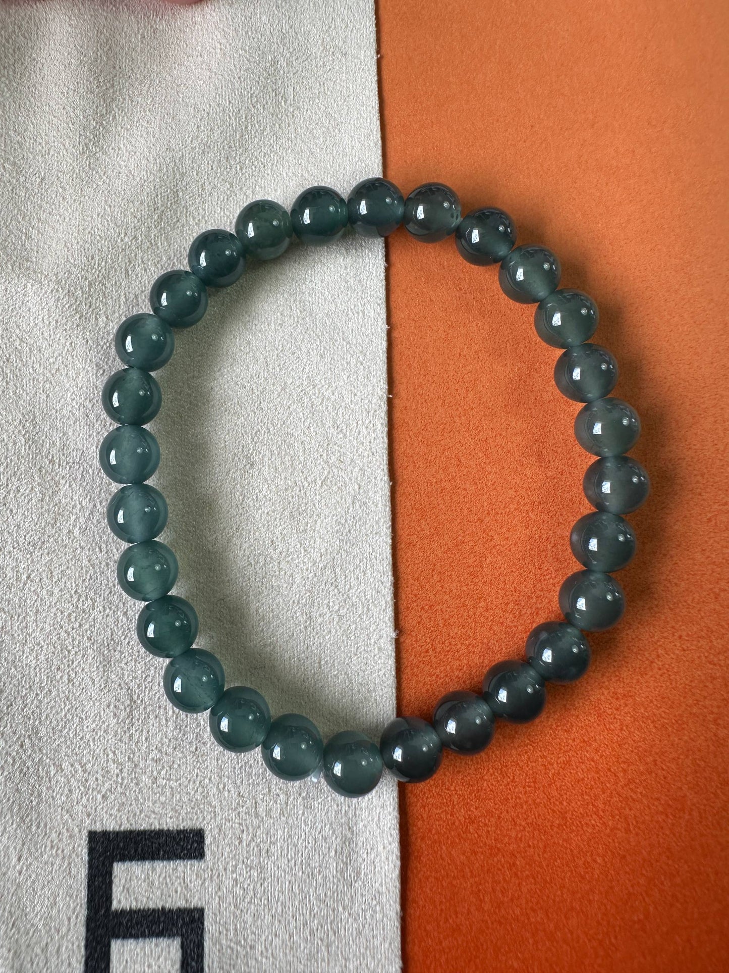 JBD2407 Reflection | Guatemalan Deep Blue Jadeite Jade Beads Bracelet