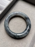 JBG23001 The Art of Calligraphy | Icy Black Wuji Jadeite Bangle