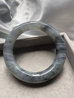 JBG23001 The Art of Calligraphy | Icy Black Wuji Jadeite Bangle