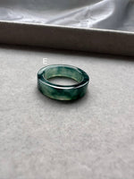 JO230006 Floating in the Lake | Icy True Blue Floating Flowers Jadeite Ring