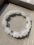 JBD230002 The Twins of Lotus | Fine-carved Lotus with Icy Jade Jadeite Beads Bracelets