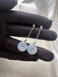 JPA230001 A Time with You | Icy Lavender Jadeite Coins in 18K White Gold Drop Earrings