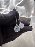 JPA230001 A Time with You | Icy Lavender Jadeite Coins in 18K White Gold Drop Earrings