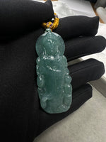 JGY227003 Benevolence | Icy Blue Burmese Grade A Goddess of Mercy Jadeite Jade