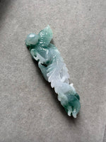 JA224017 Soaring Above The Sky | Bluish Green Icy Phoenix Jadeite Jade