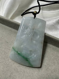 JGY227001 Elegance | Goddess of Mercy Carving Jadeite Jade Slab Pendant