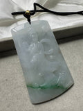 JGY227001 Elegance | Goddess of Mercy Carving Jadeite Jade Slab Pendant