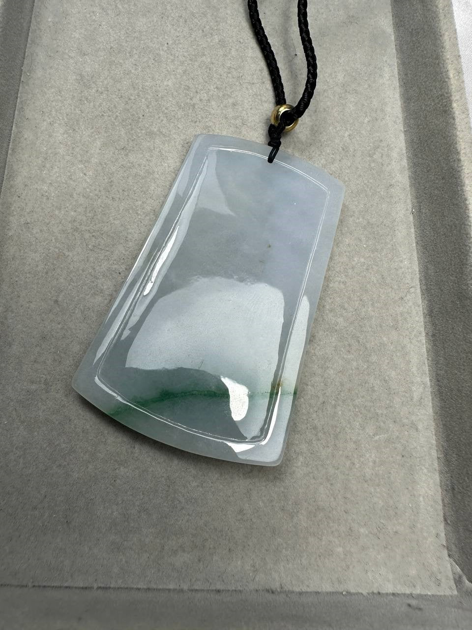 JGY227001 Elegance | Goddess of Mercy Carving Jadeite Jade Slab Pendant