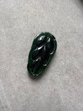 JY223003 Flowing With Water | True Blue Water Jadeite Jade in Leaf Carving