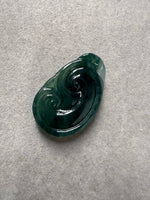 JRY224011 Dive into the Deep | True Blue Water Scepter / Ruyi Carved Jadeite Jade Pendant Charm