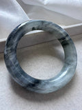 JBG23004 The Art of Calligraphy 2 | Icy Black Wuji Jadeite Bangle