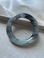 JBG23004 The Art of Calligraphy 2 | Icy Black Wuji Jadeite Bangle