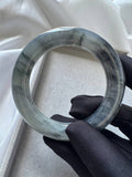 JBG23004 The Art of Calligraphy 2 | Icy Black Wuji Jadeite Bangle