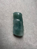 JB224003 A Misty Bamboo | Icy Greenish Blue Bamboo Carving Jadeite Jade