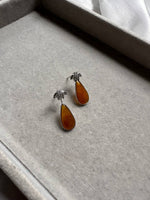 JO227008 Honey Droplets | Rare Natural Grade A Deep Yellow Jadeite in 18K White Gold Studs