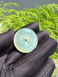 JPA224013 Walking Through The Forest | Icy Highly Translucent Green Based Jadeite Jade in Donut Carving