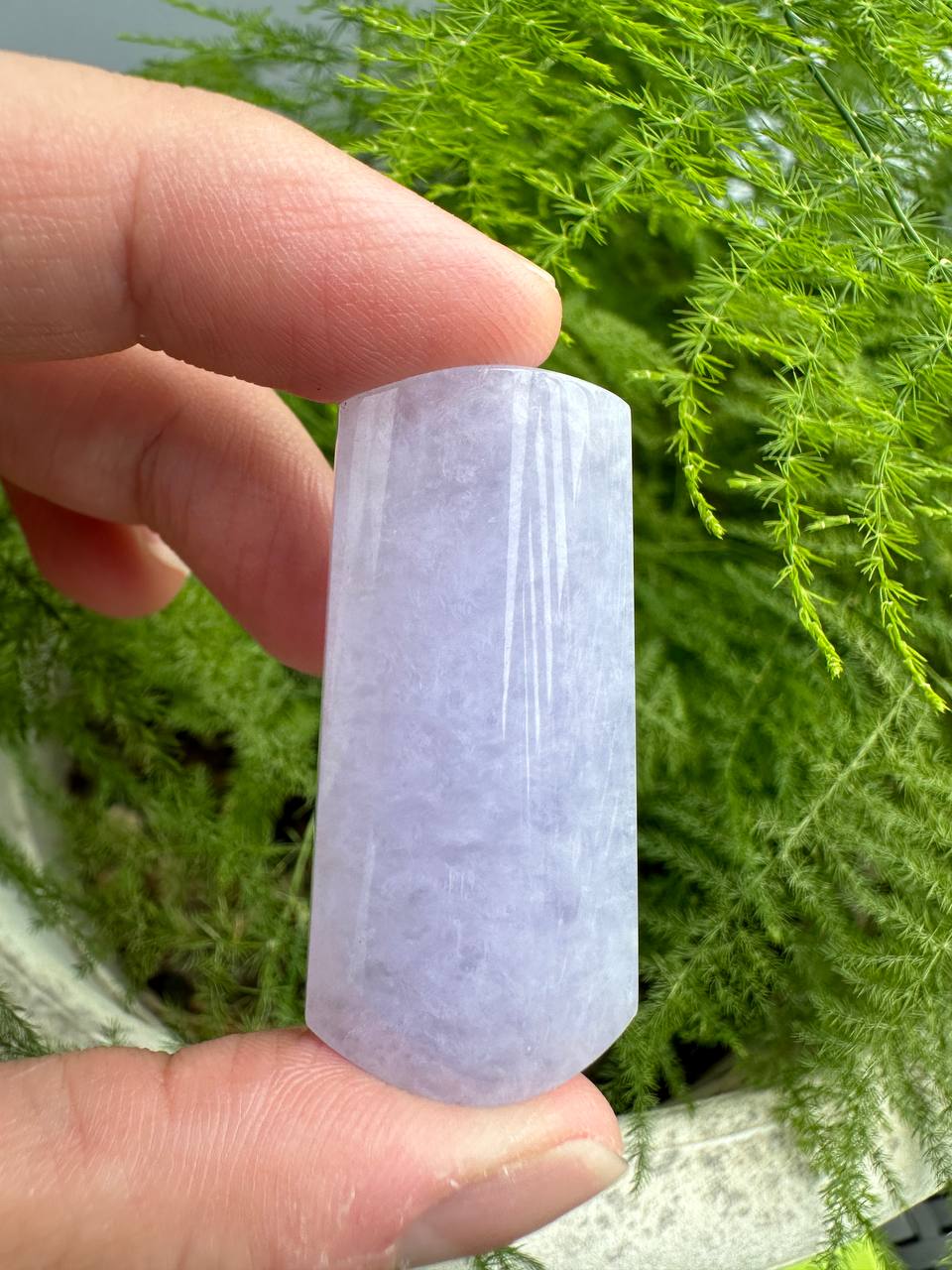 JWS224002 Field of Lavender | Deep Lavender Grade A Jadeite Jade in Wushi Pai Carving
