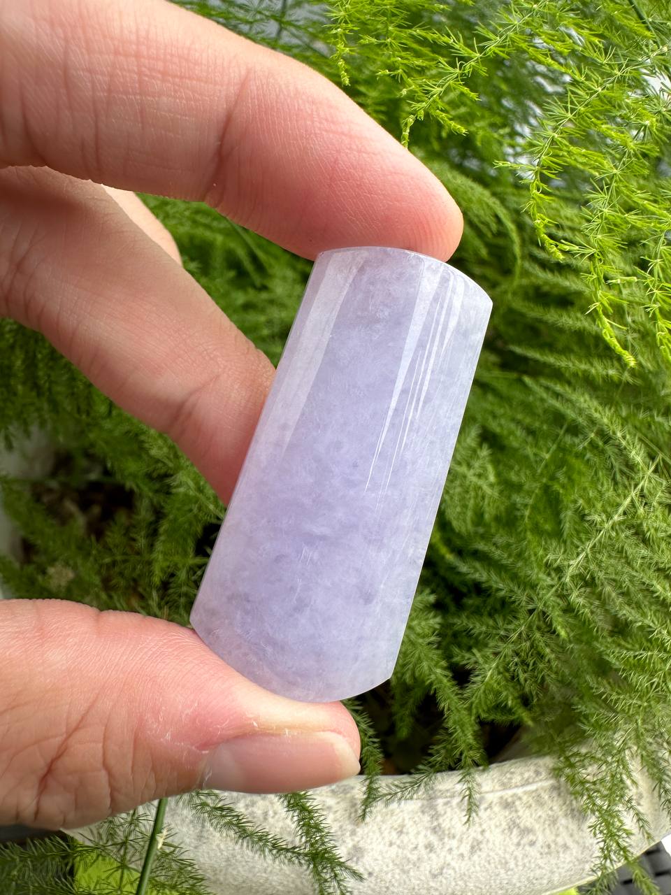 JWS224002 Field of Lavender | Deep Lavender Grade A Jadeite Jade in Wushi Pai Carving