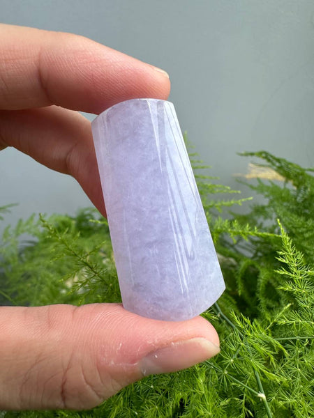 JWS224002 Field of Lavender | Deep Lavender Grade A Jadeite Jade in Wushi Pai Carving