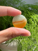 JWS224003 Sunset | Natural Orange Yellow Jadeite in round Wushi carving