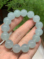 [FAYJADE Exclusive] Icy Sky Blue Grade A Burmese Jadeite Jade Beads Bracelet