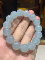 [FAYJADE Exclusive] Icy Sky Blue Grade A Burmese Jadeite Jade Beads Bracelet