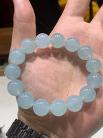 [FAYJADE Exclusive] Icy Sky Blue Grade A Burmese Jadeite Jade Beads Bracelet