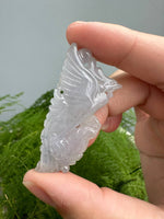 JA224002 Beauty & Grace | Mo Xi Sha Mine Burmese Grade A Icy Pale Lavender Jadeite in Phoenix Carving