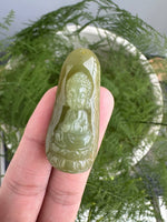 JBH227004 Have a Tea with Me | Tea Colour Burmese Jadeite in Baby Buddha Carving