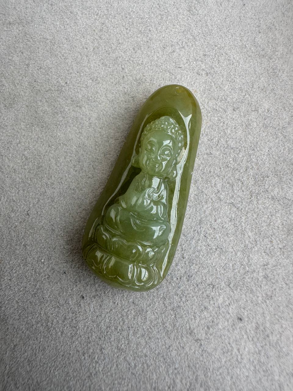 JBH227004 Have a Tea with Me | Tea Colour Burmese Jadeite in Baby Buddha Carving