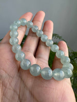 JBD230005 The Blue Welkin | Icy Blue Burmese Jadeite Beads Bracelet