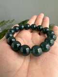 JBD230006 Into the Lake Pt.II | Bluish Green Grade A Guatemalan Jadeite Jade Beads Bracelet