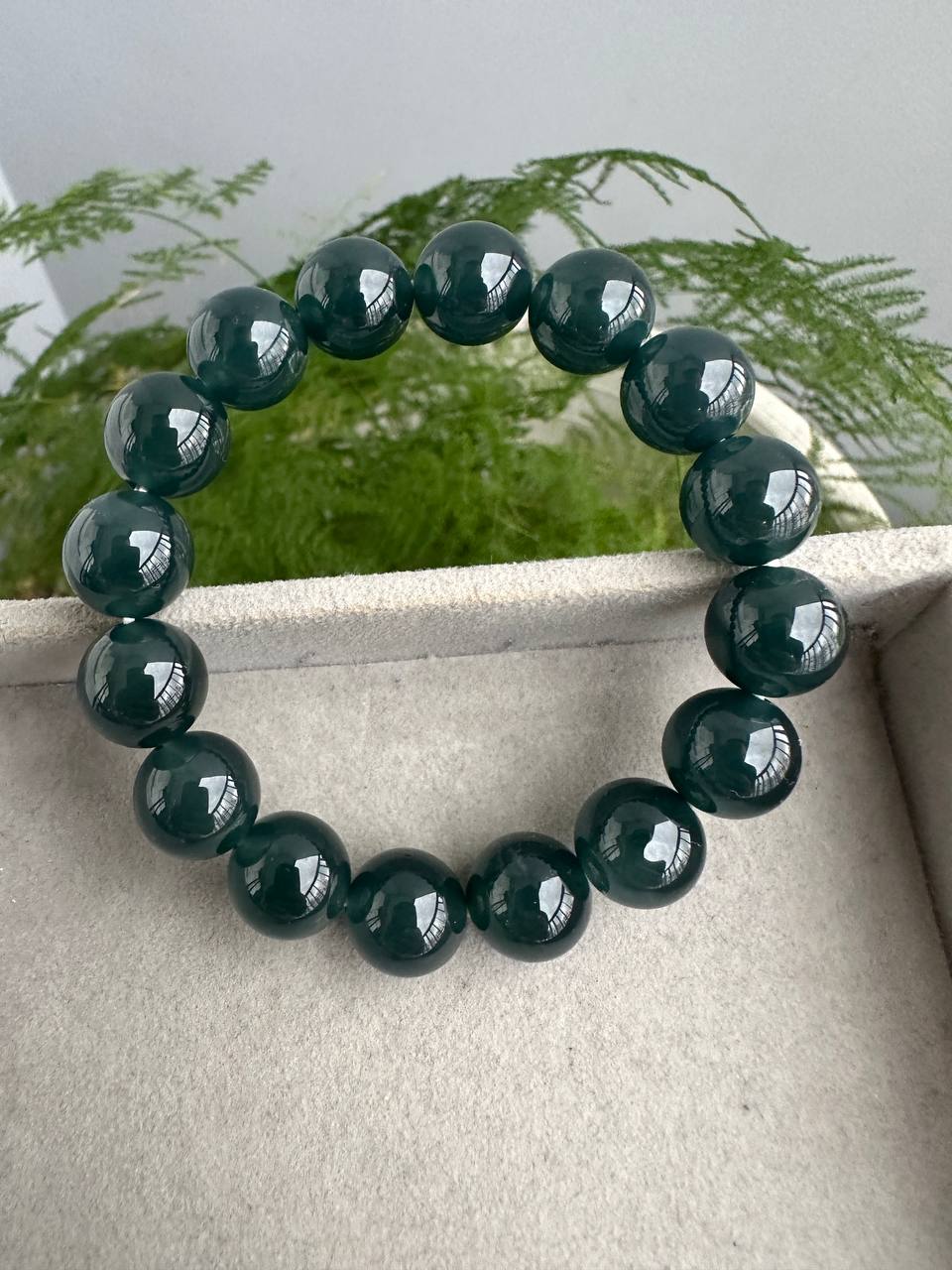 JBD230006 Into the Lake Pt.II | Bluish Green Grade A Guatemalan Jadeite Jade Beads Bracelet