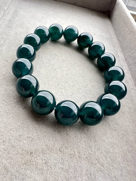 JBD230006 Into the Lake Pt.II | Bluish Green Grade A Guatemalan Jadeite Jade Beads Bracelet