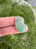 JRY224008 A Sip of Green Tea | Icy Bright Green Burmese Jadeite Jade in Ruyi/Scepter Carving