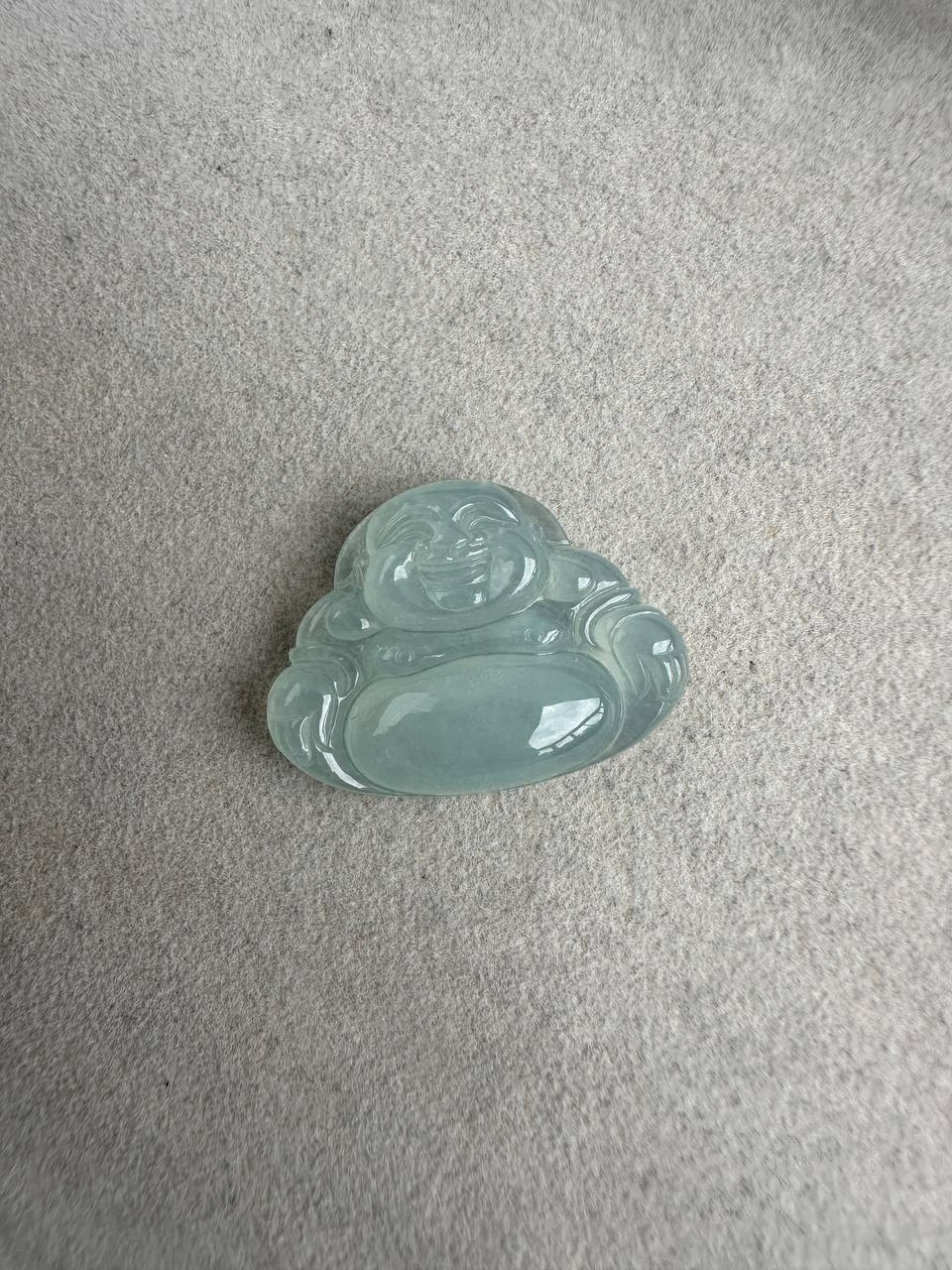 JBH230002 Aqua | Icy Blue Burmese Jadeite Jade in Buddha Carving