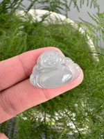 JBH230002 Aqua | Icy Blue Burmese Jadeite Jade in Buddha Carving