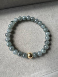 JBD2401 Chime | Icy Grey Wuji Beads Bracelet with 18K Yellow Gold Bead