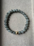 JBD2401 Chime | Icy Grey Wuji Beads Bracelet with 18K Yellow Gold Bead